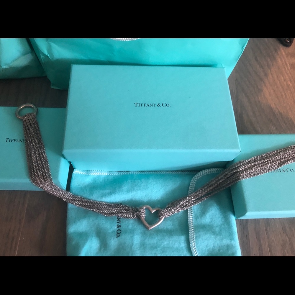 Tiffany Sterling Silver Heart Choker Necklace